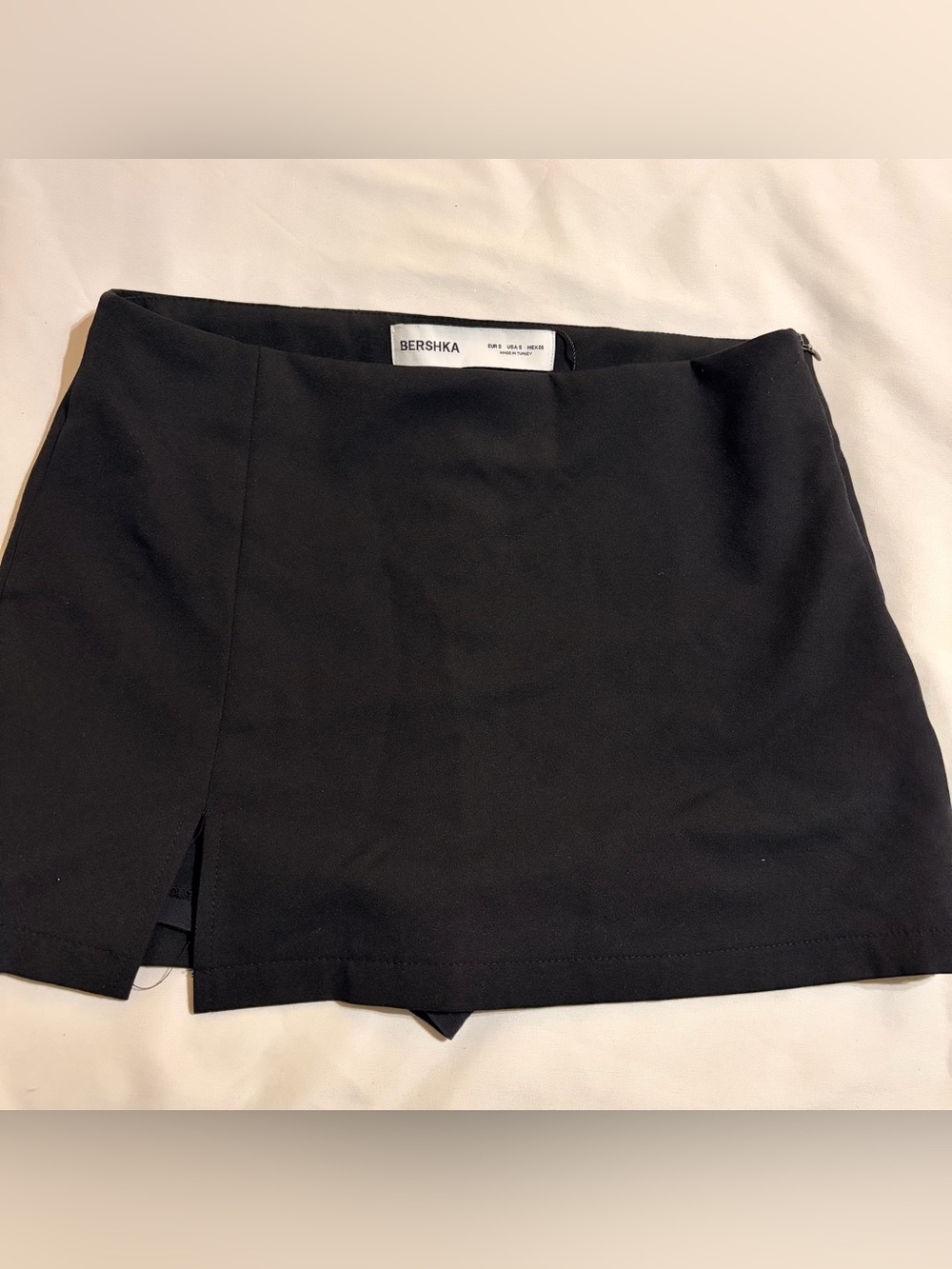 Bershka Black Mini Skort with Front Slit